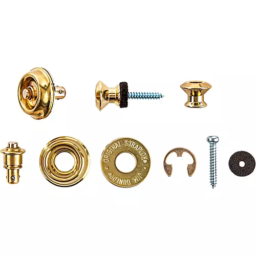 Dunlop Dual-Design Straplok System Black Chrome