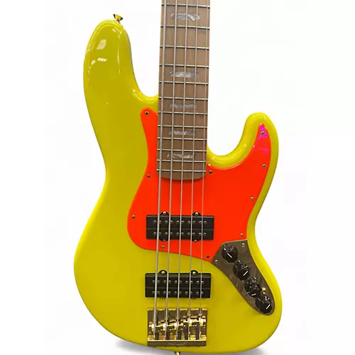 Used Fender MONONEON JAZZ BASS V YELLOW Electric Bass Guitar YELLOW