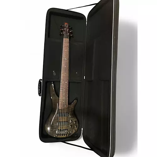 Used 2000s Ibanez Sound Gear SR706 Transparent Black Electric Bass Guitar Transparent Black