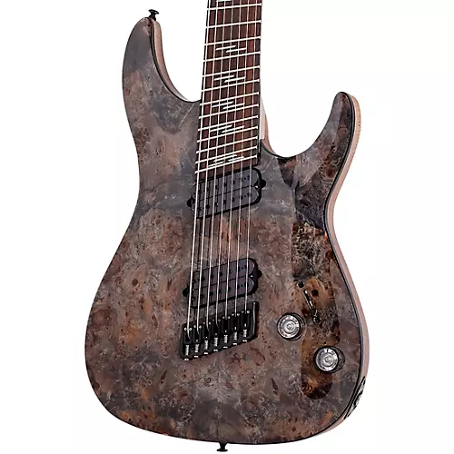 Schecter Guitar Research Omen Elite-7 MS Electric Guitar See-Thru Blue Burst