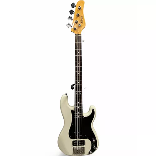 Used Schecter Guitar Research Diamond P Custom White Electric Bass Guitar White
