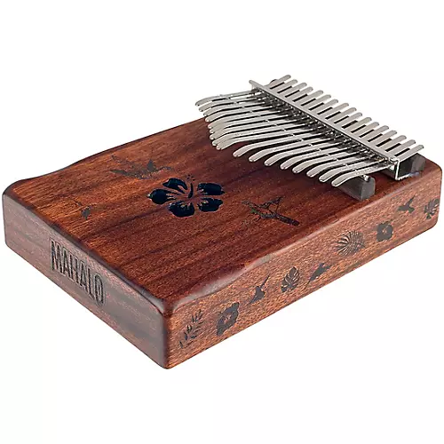Mahalo Hibiscus Kalimba with Bag Walnut
