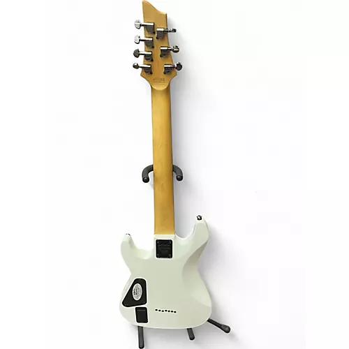 Used Schecter Guitar Research Demon 7 String White Solid Body Electric Guitar White