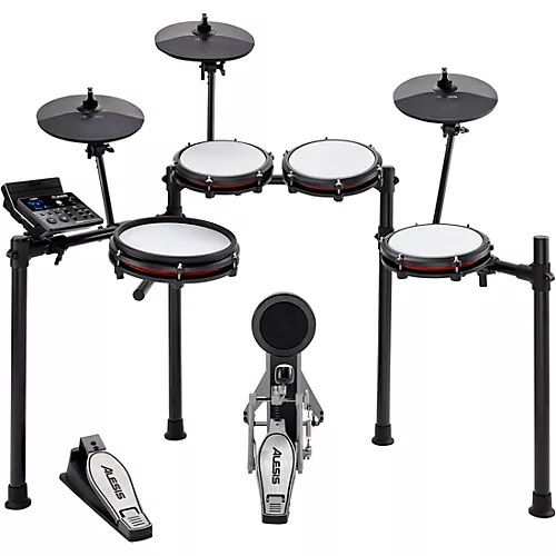 Alesis Nitro Max 8-Piece Electronic Drum Set With Bluetooth and BFD Sounds Red