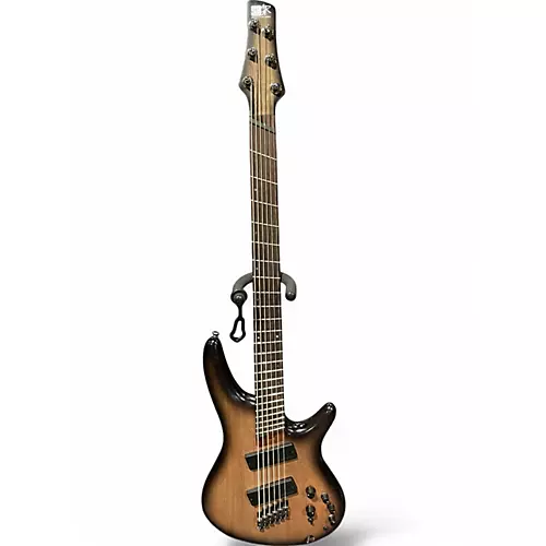 Used Ibanez SRC6MS Black Stained Burst Electric Bass Guitar Black Stained Burst