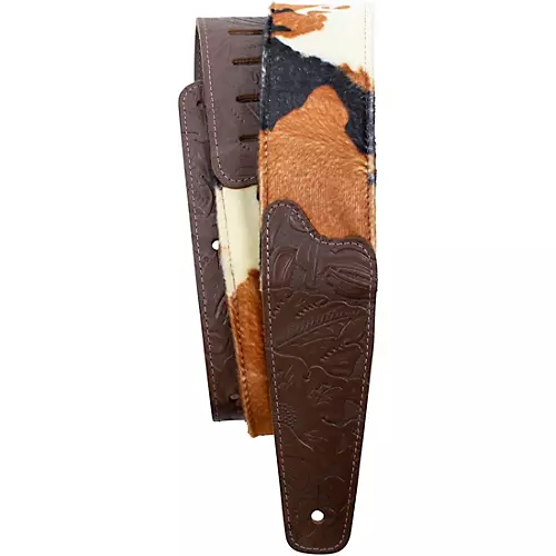 Perri's Fabric Cow Print Guitar Strap Brown 2.5 in.