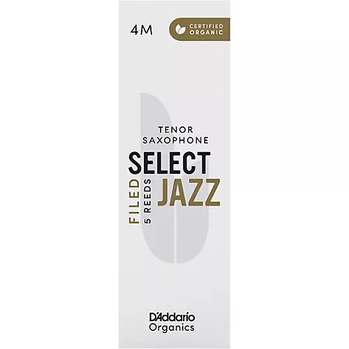 D'Addario Woodwinds Select Jazz, Tenor Saxophone Reeds - Filed,Box of 5 4H