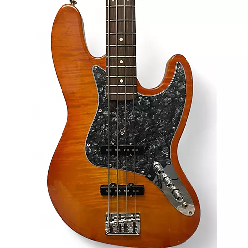 Used Fender American Select Active Jazz Bass Amber Electric Bass Guitar Amber