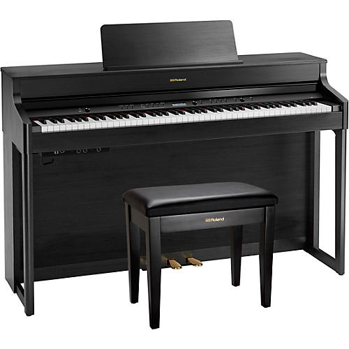 Roland HP702 Digital Upright Piano With Bench Charcoal Black