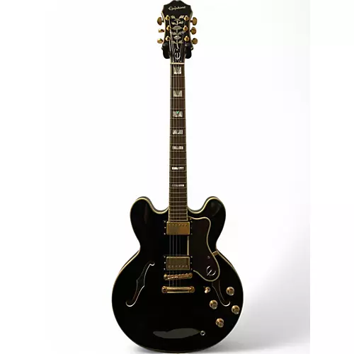 Used Epiphone Sheraton Black Hollow Body Electric Guitar Black