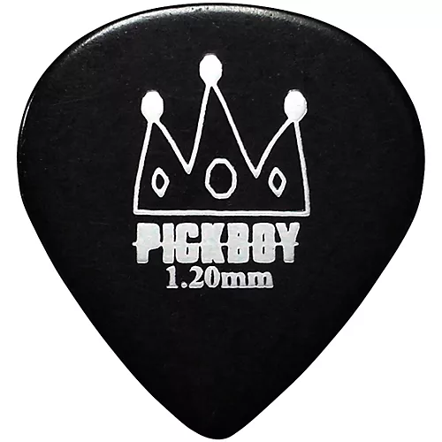 Pick Boy Round Raindrop Black with Crown Cellulose Guitar Picks 1.00 mm 10 Pack