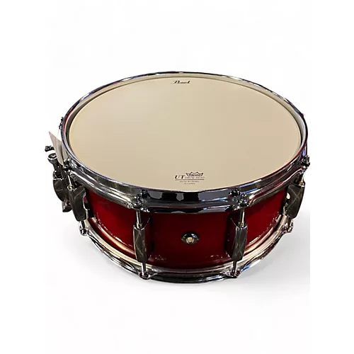 Used Pearl 14X5.5 Session Studio Classic Snare Red Drum Red 211