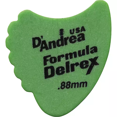D'Andrea 390 Sharkfin Delrex Delrin Guitar Picks - One Dozen Yellow .73 mm