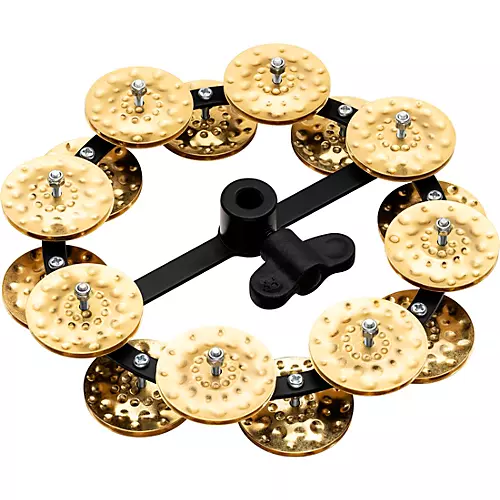 MEINL Headliner Series Hand Hammered Brass Jingles Hi-Hat Tambourine Single Row