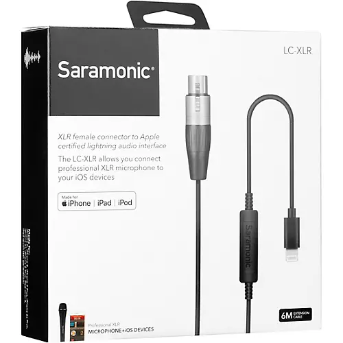 Saramonic LC-XLR Cable Interface With XLR-F to Apple Lightning