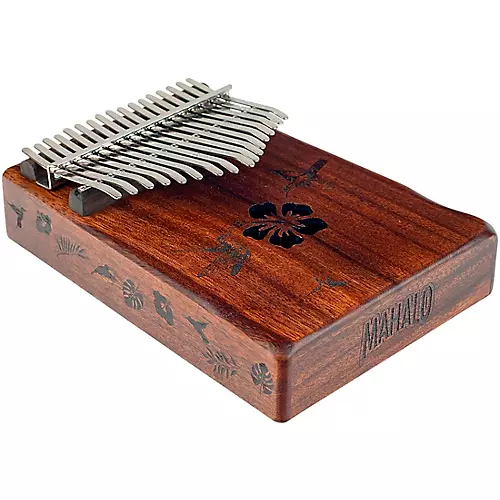 Mahalo Hibiscus Kalimba with Bag Walnut