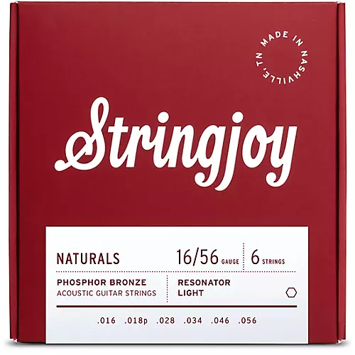 Stringjoy Naturals Phosphor Bronze Acoustic Guitar Strings 13 - 56