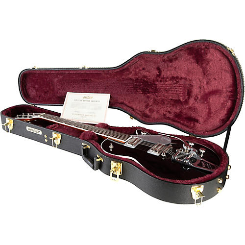 Gretsch Guitars G6128T-PE Players Edition Duo Jet Black With Bigsby Electric Guitar Round-Up Orange