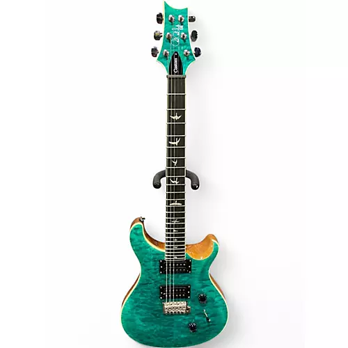 Used PRS SE Custom 24 Quilt Aqua Solid Body Electric Guitar Aqua