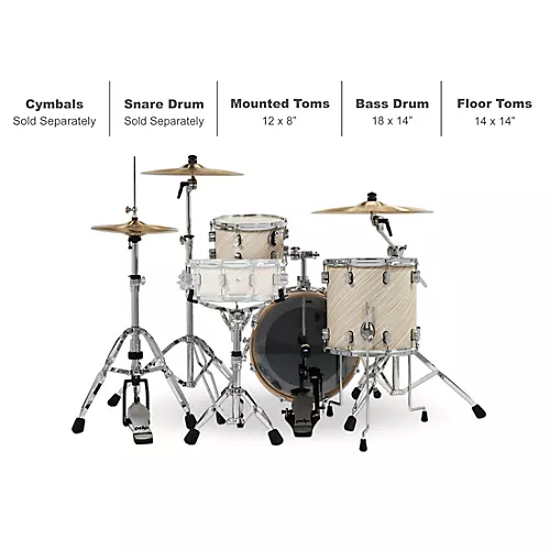 PDP by DW Concept Maple 3-Piece Bop Shell Pack Satin Black