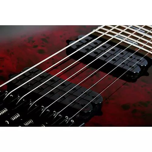 Schecter Guitar Research Omen Elite-7 MS Electric Guitar See-Thru Blue Burst