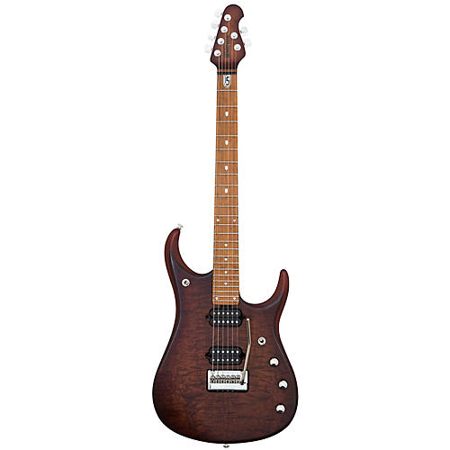 Ernie Ball Music Man JP15 Flamed Maple Top Electric Guitar Transparent Black