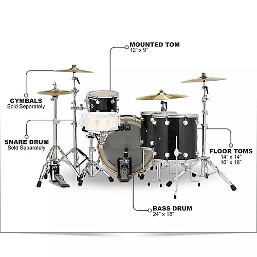 DW SSC Collector's Series 4-Piece FinishPly Shell Pack With 24