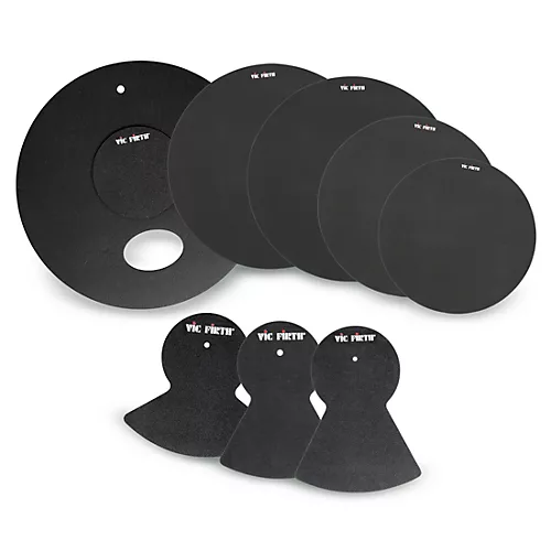 Vic Firth Drum Set Mute Prepack 10,12,14,16,22 in.,hi-hat,and cymbal (2)