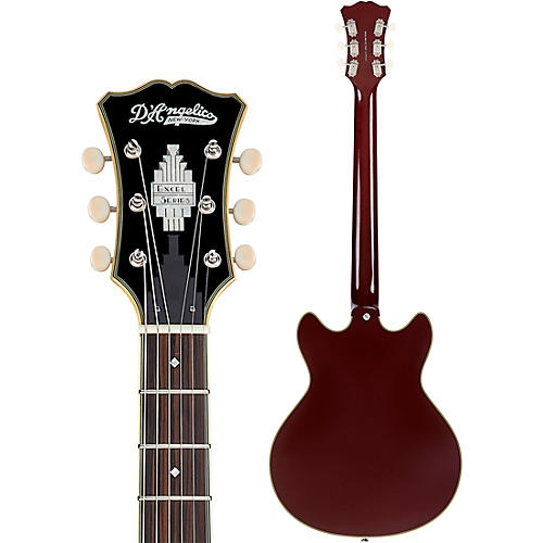 D'Angelico Excel Mini DC Tour Semi-Hollow Electric Guitar With Supro Bolt Bucker Pickups and Stopbar Tailpiece Solid Black