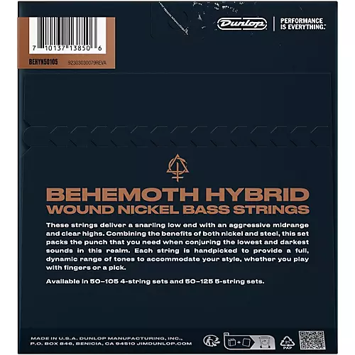 Dunlop Behemoth Hybrid Wound Nickel Bass Strings 50 - 105