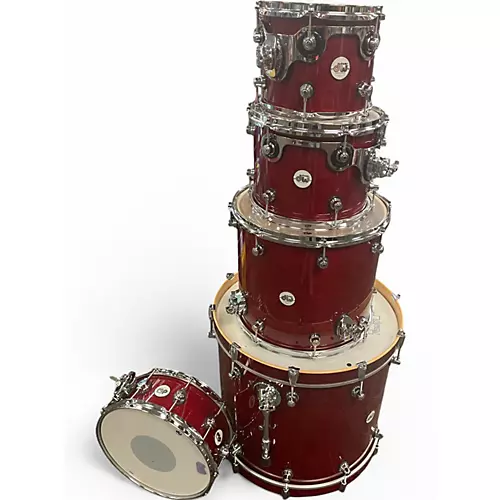 Used DW 5 Piece Design Series Wine Red Drum Kit Wine Red
