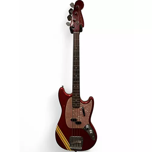 Vintage 1969 Fender Mustang Bass Red Electric Bass Guitar Red