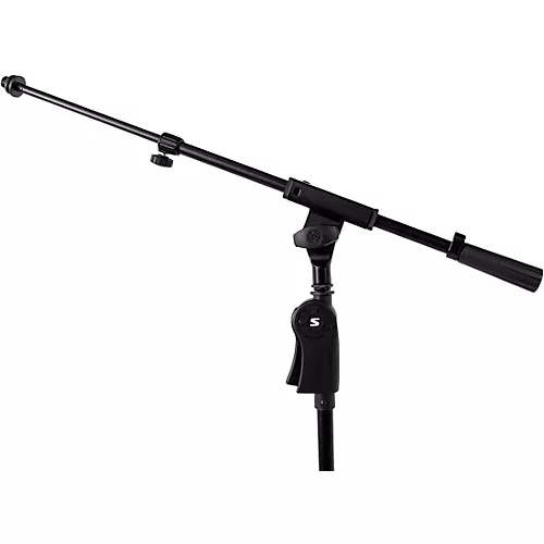 Shure Deluxe Tripod Mic Stand with Telescoping Boom and Pistol Grip One-Handed Clutch Black