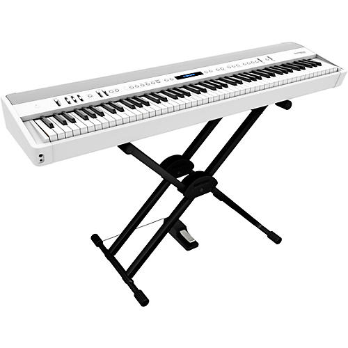 Roland FP-90X Digital Piano With Roland Double-Brace X-Stand and DP-10 Pedal White