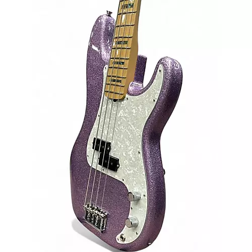 Used 2017 Fender Fender Adam Clayton Artist Series Signature Jazz Bass Purple Sprarkle Electric Bass Guitar Purple Sprarkle