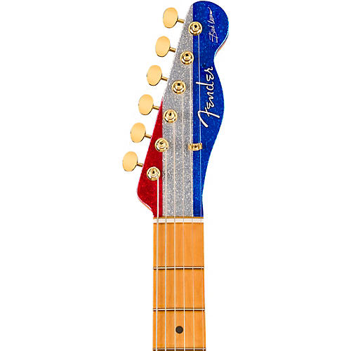 Fender Buck Owens Telecaster Electric Guitar Red, Silver and Blue Sparkle