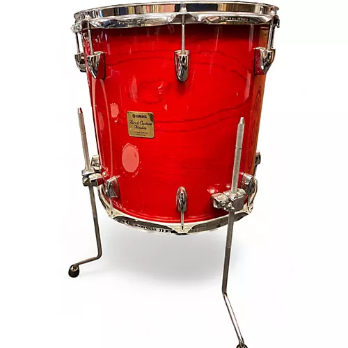 Used 2000s Yamaha 4 Piece Birch Custom Absolute Trans Red Drum Kit Trans Red
