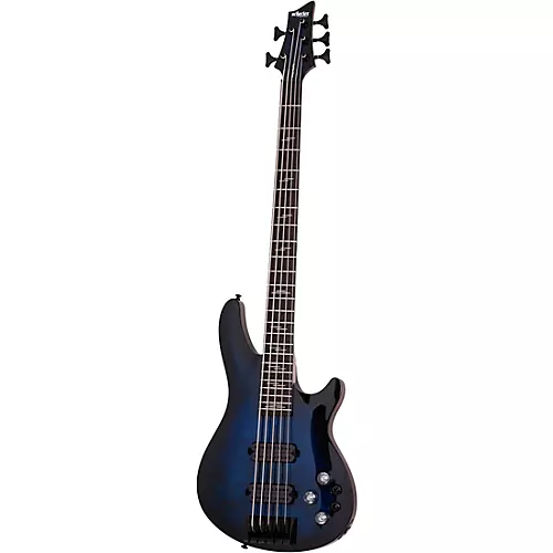 Schecter Guitar Research Omen Elite-5 5-String Electric Bass See-Thru Blue Burst