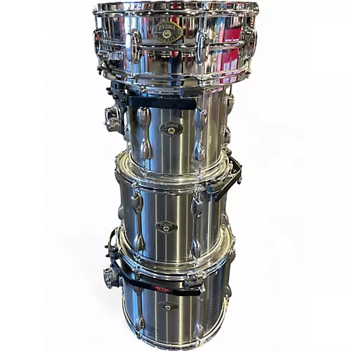 Used TAMA 4 Piece Rockstar Chrome Silver Drum Kit Chrome Silver