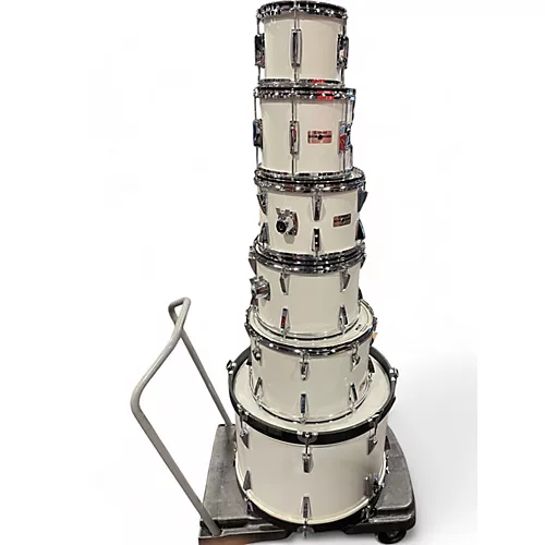 Used 1980 Yamaha 6 Piece Power Recording Shell Pack White Drum Kit White