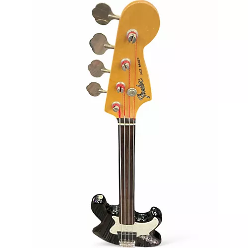 Used Fender Standard Jazz Fretless Black and White Electric Bass Guitar Black and White