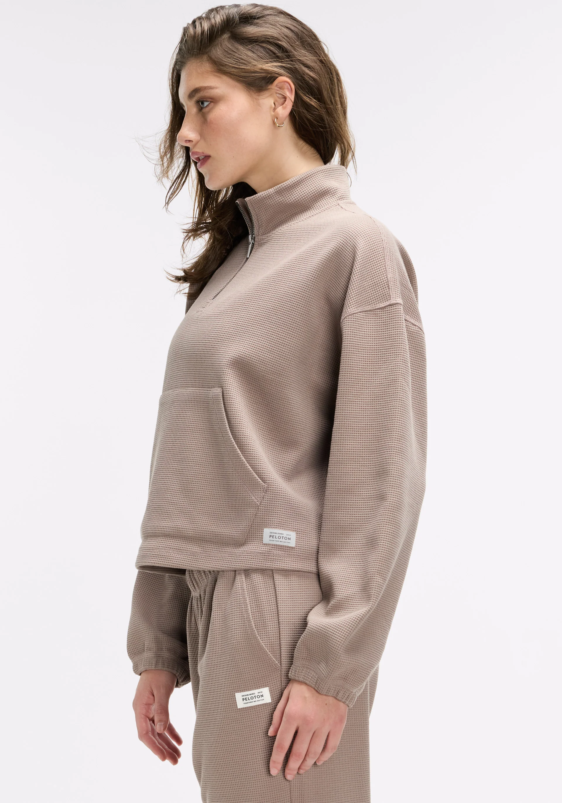 Waffle Mock Neck ¼ Zip