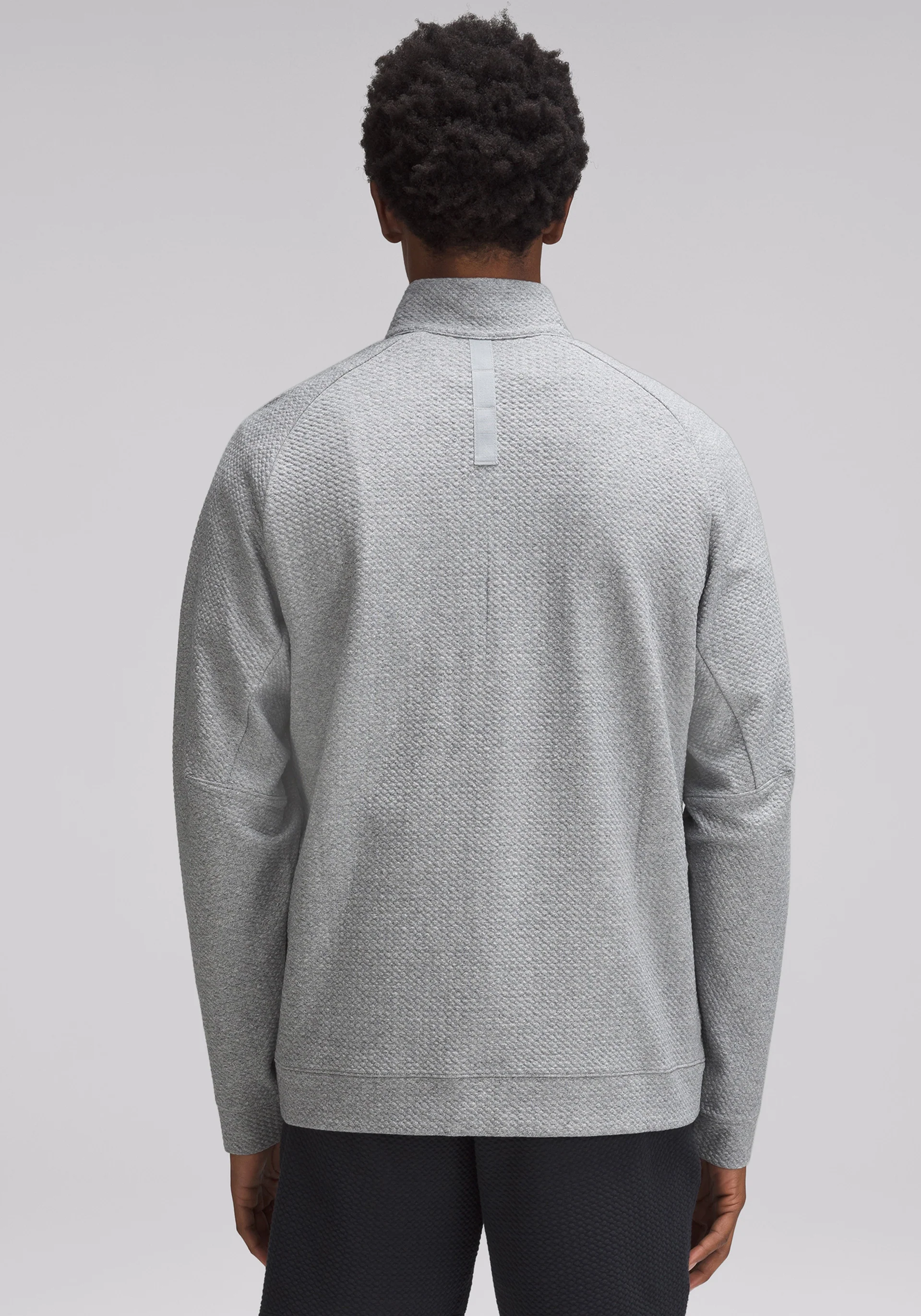 Textured Double-Knit Cotton Half Zip