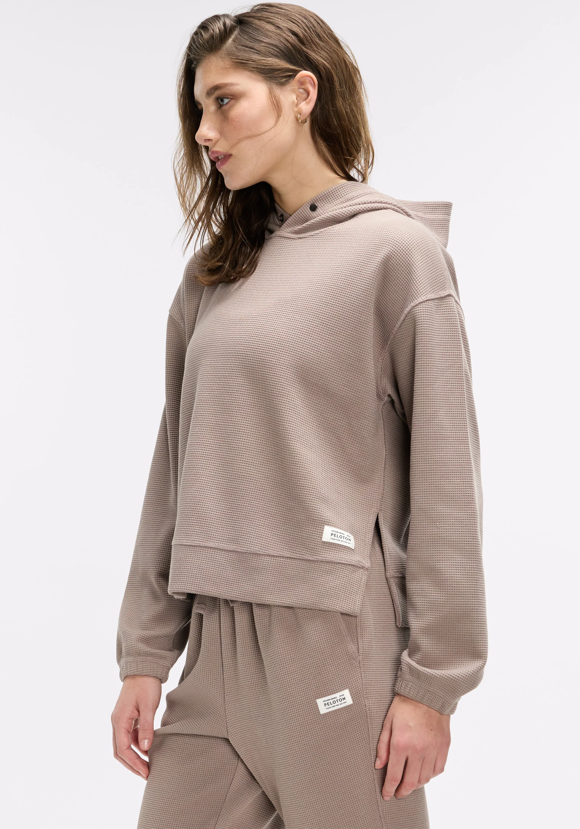 Waffle Snap Pull Over Hoodie