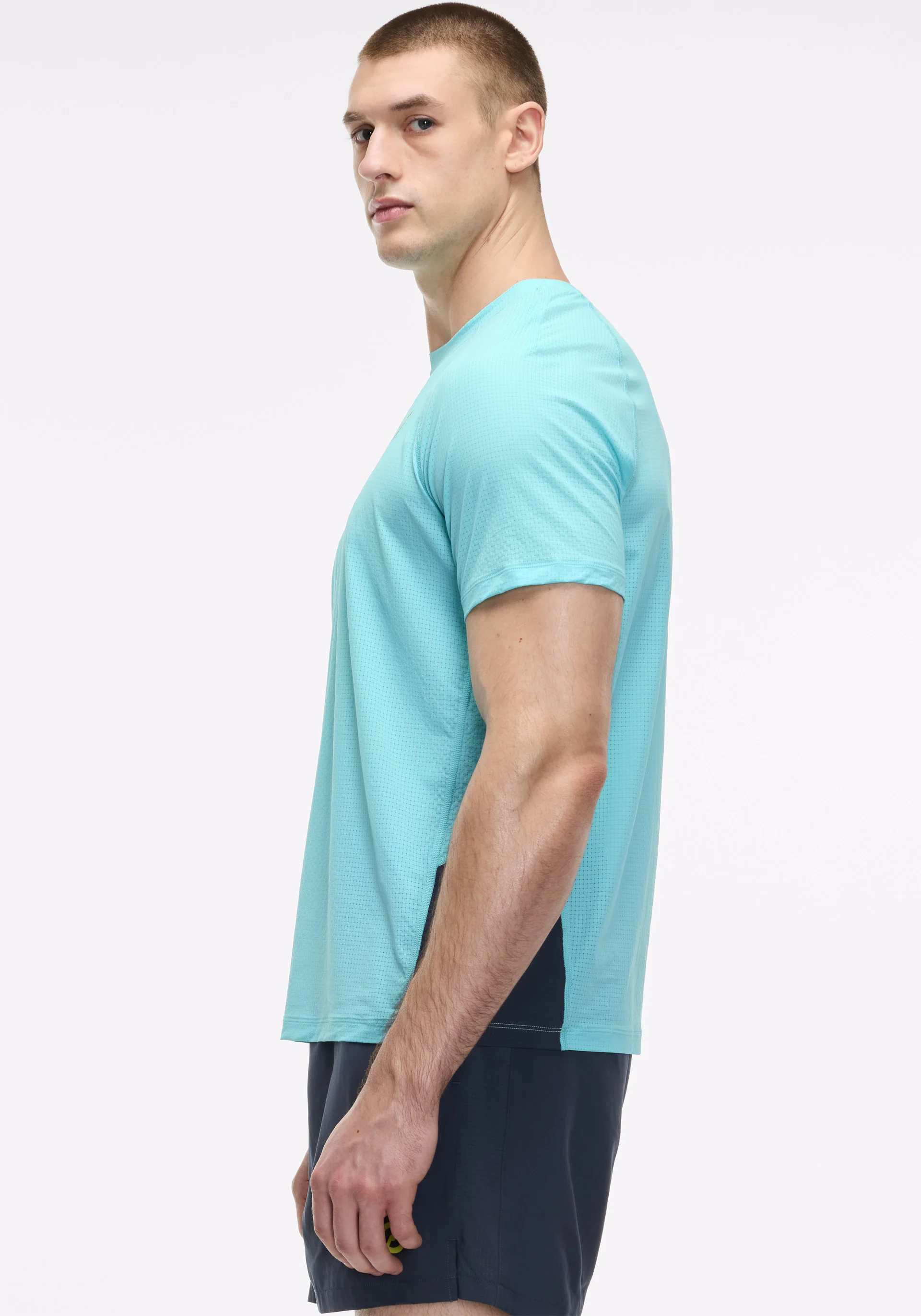 Grid Jacquard Colorblock Short Sleeve