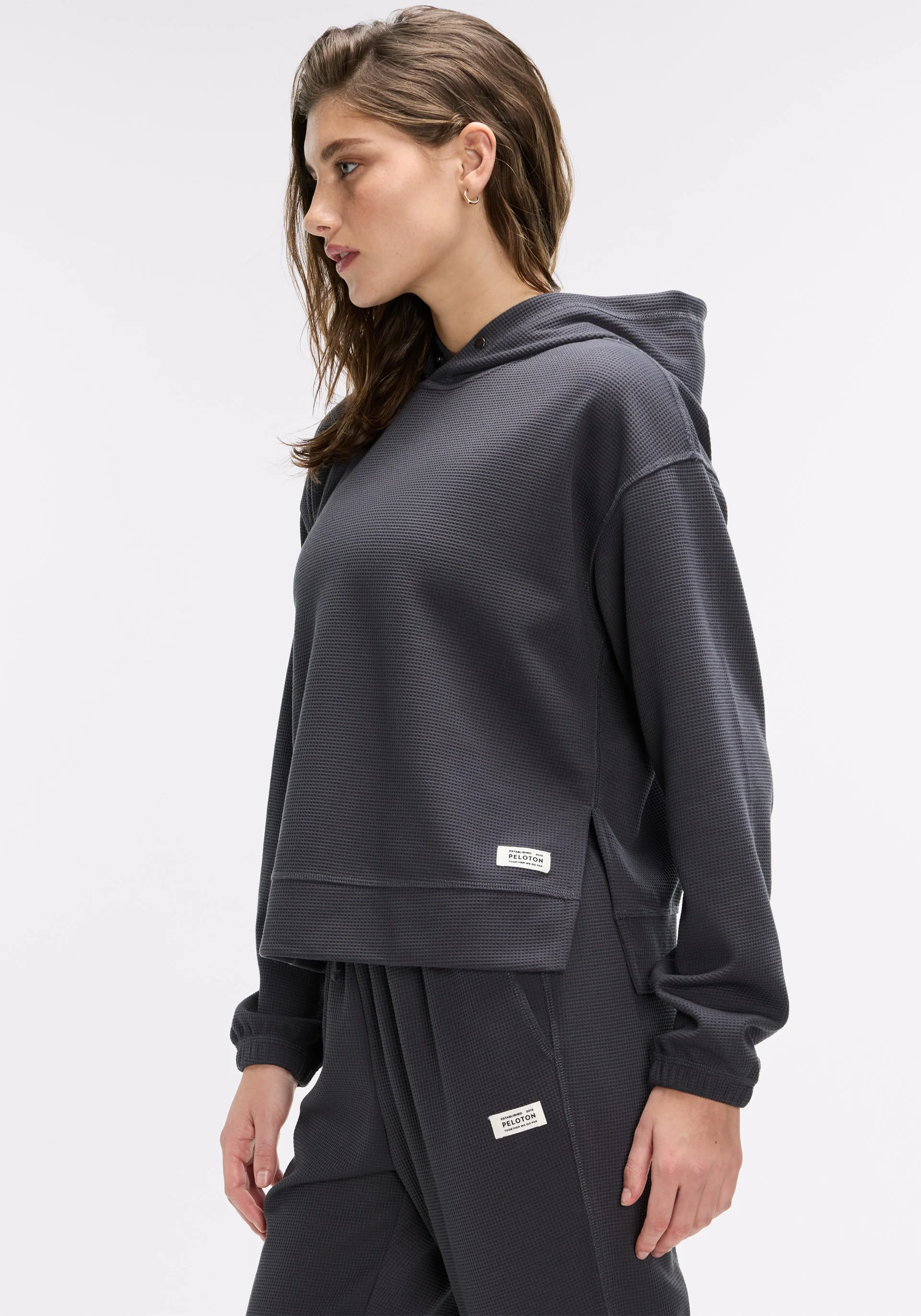 Waffle Snap Pull Over Hoodie