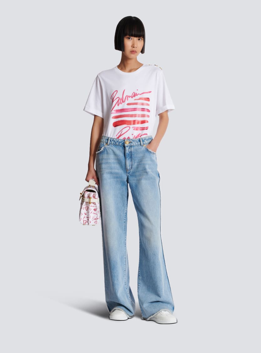 T-shirt with Balmain Lipstick print