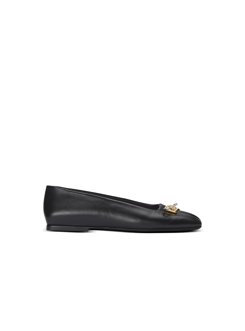 Safety Pin ballet flats in gathered lambskin