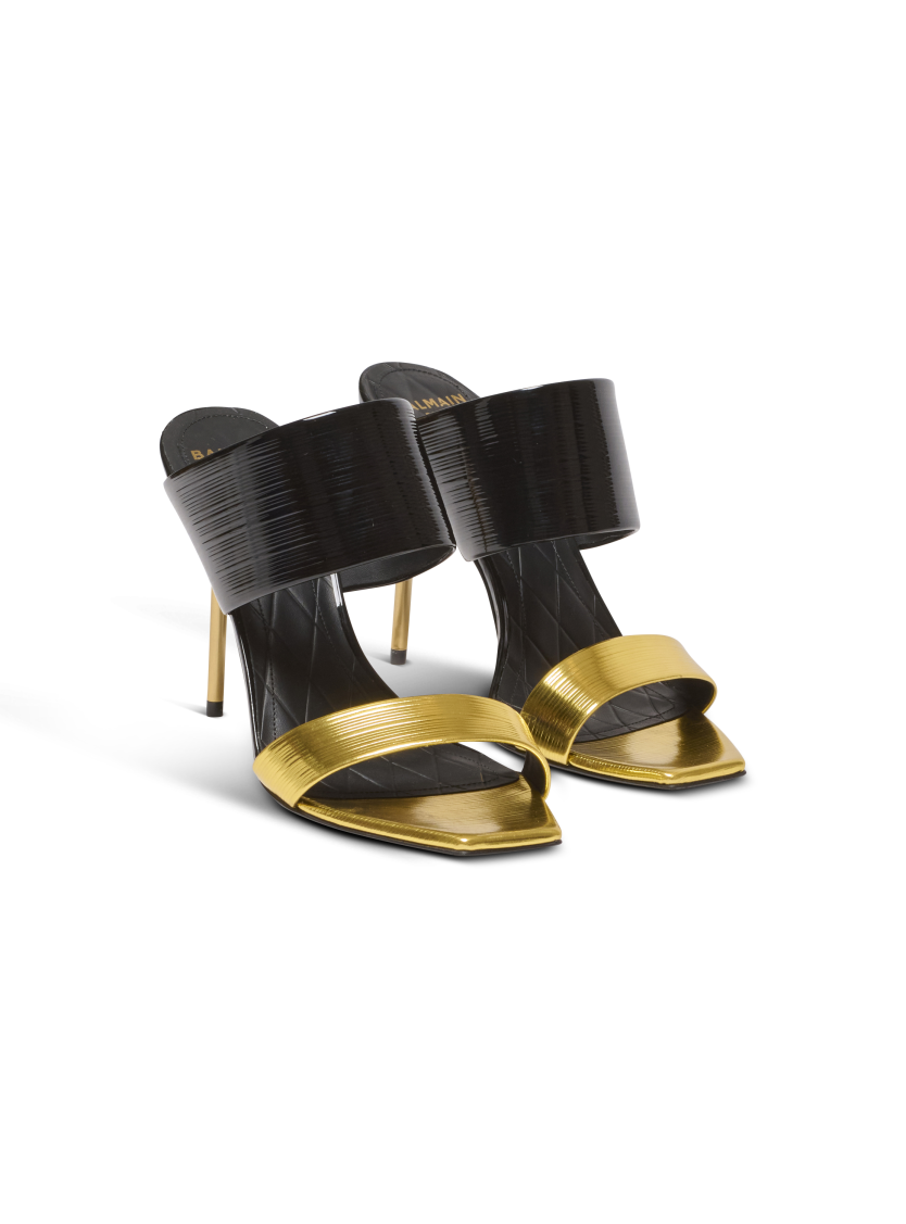 PB mules in striped leather