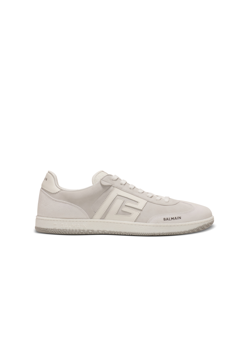 Balmain Swan suede and smooth leather trainers